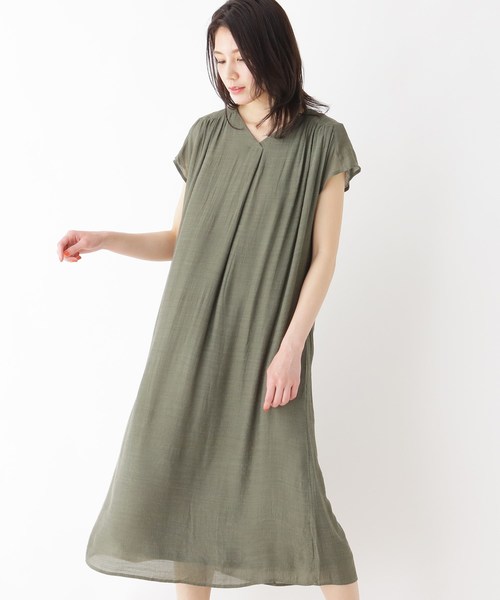 セール M Ll 後ろ衿ギャザースラブワンピース ワンピース Dreskip ドレスキップ のファッション通販 Zozotown