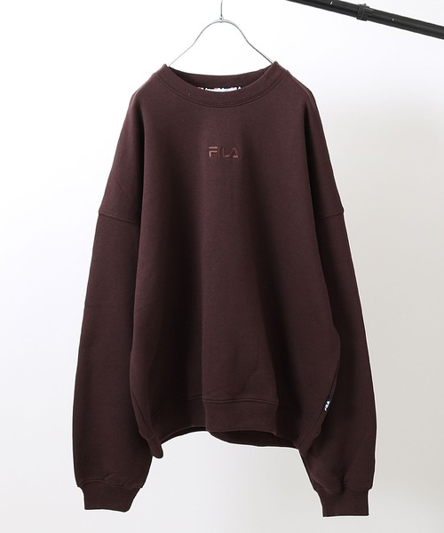 Chillfar（チルファー）の「【ZOZO限定】【別注】【FILA】ロゴ刺繍オーバーサイズスウェット【ユニセックス】（スウェット・レディース・ブルー/ブラウン/ホワイト/ベージュ・LARGE/MEDIUM）」の3枚目の写真