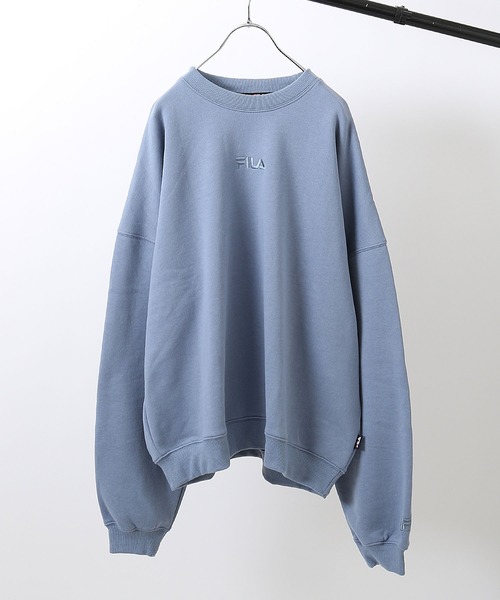 Chillfar（チルファー）の「【ZOZO限定】【別注】【FILA】ロゴ刺繍オーバーサイズスウェット【ユニセックス】（スウェット・レディース・ブルー/ブラウン/ホワイト/ベージュ・LARGE/MEDIUM）」の4枚目の写真
