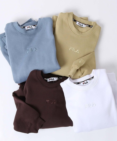 Chillfar（チルファー）の「【ZOZO限定】【別注】【FILA】ロゴ刺繍オーバーサイズスウェット【ユニセックス】（スウェット・レディース・ブルー/ブラウン/ホワイト/ベージュ・LARGE/MEDIUM）」の5枚目の写真