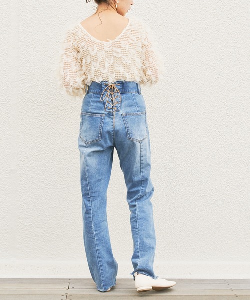 Chico(チコ)の「ファンシーシャーリング長袖2wayトップス(シャツ/ブラウス・レディース・ブラック/ライトベージュ/ピンクベージュ・FREE)」の9枚目の写真