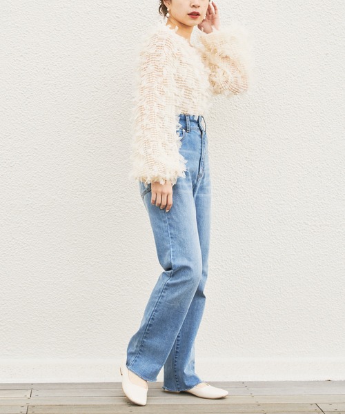 Chico(チコ)の「ファンシーシャーリング長袖2wayトップス(シャツ/ブラウス・レディース・ブラック/ライトベージュ/ピンクベージュ・FREE)」の8枚目の写真