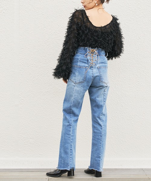 Chico(チコ)の「ファンシーシャーリング長袖2wayトップス(シャツ/ブラウス・レディース・ブラック/ライトベージュ/ピンクベージュ・FREE)」の10枚目の写真