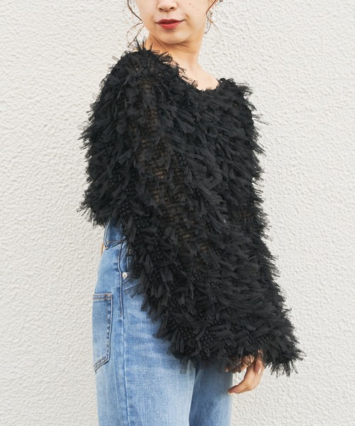 Chico(チコ)の「ファンシーシャーリング長袖2wayトップス(シャツ/ブラウス・レディース・ブラック/ライトベージュ/ピンクベージュ・FREE)」の12枚目の写真