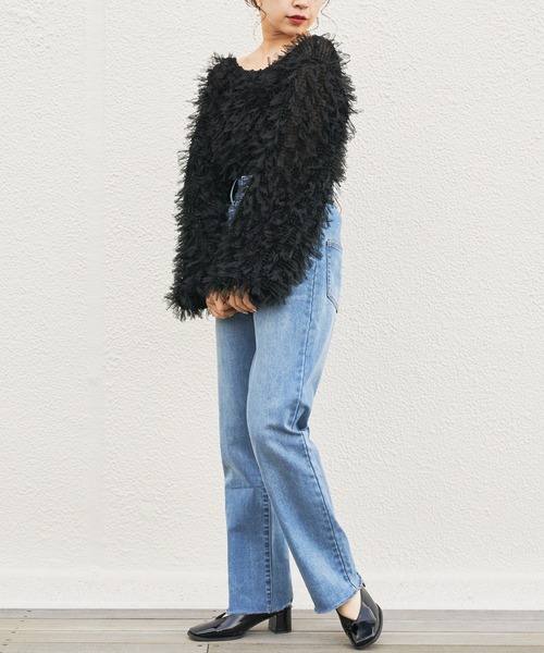 Chico(チコ)の「ファンシーシャーリング長袖2wayトップス(シャツ/ブラウス・レディース・ブラック/ライトベージュ/ピンクベージュ・FREE)」の15枚目の写真