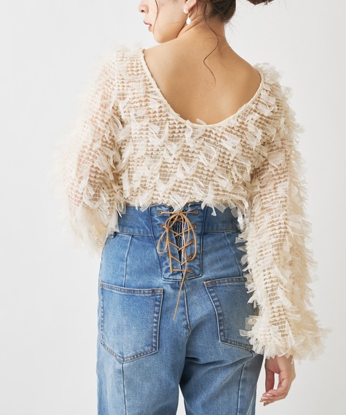 Chico(チコ)の「ファンシーシャーリング長袖2wayトップス(シャツ/ブラウス・レディース・ブラック/ライトベージュ/ピンクベージュ・FREE)」の18枚目の写真