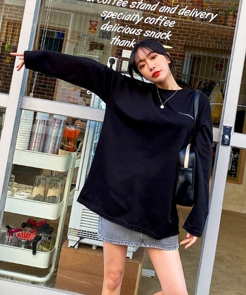 SONA(ソナ)の「SONYUNARA ムーンライトバックプリント長袖Tシャツ(Tシャツ/カットソー・レディース・ブラック/アイボリー/ダークグレー・FREE)」の5枚目の写真