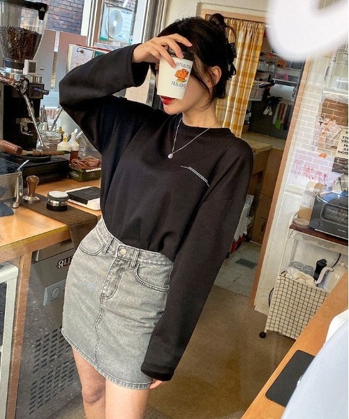 SONA(ソナ)の「SONYUNARA ムーンライトバックプリント長袖Tシャツ(Tシャツ/カットソー・レディース・ブラック/アイボリー/ダークグレー・FREE)」の9枚目の写真