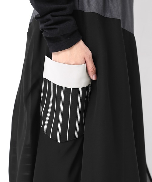 osharewalker（オシャレウォーカー）の「【廃盤】『異素材MIXレイヤード風アシメパンツ』（その他パンツ・レディース・チャコール・FREE）」の14枚目の写真