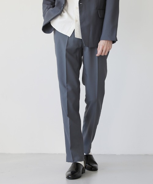 ASTRONOMY（アストロノミー）の「スーツ地 センタープレス テーパード スリム スラックス【セットアップ対応】（スラックス・メンズ・ブラック/ネイビー/グレー/チャコール・S/M/L/XL）」の2枚目の写真