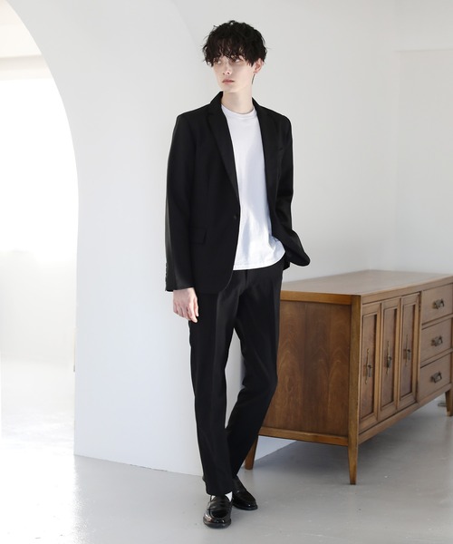 ASTRONOMY（アストロノミー）の「スーツ地 センタープレス テーパード スリム スラックス【セットアップ対応】（スラックス・メンズ・ブラック/ネイビー/グレー/チャコール・S/M/L/XL）」の10枚目の写真