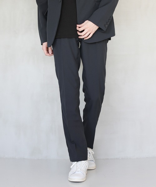 ASTRONOMY（アストロノミー）の「スーツ地 センタープレス テーパード スリム スラックス【セットアップ対応】（スラックス・メンズ・ブラック/ネイビー/グレー/チャコール・S/M/L/XL）」の16枚目の写真
