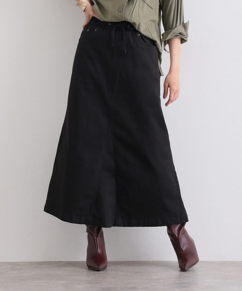 ElegChic(エレグシック)の「ウエストリブ ロング スカート (スカート・レディース・カーキ/ブラック/ベージュ・M/4L/XXL/XL/L)」の20枚目の写真