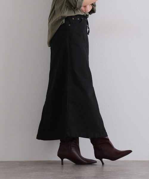 ElegChic(エレグシック)の「ウエストリブ ロング スカート (スカート・レディース・カーキ/ブラック/ベージュ・M/4L/XXL/XL/L)」の22枚目の写真