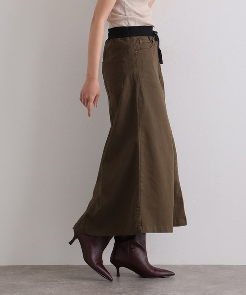 ElegChic(エレグシック)の「ウエストリブ ロング スカート (スカート・レディース・カーキ/ブラック/ベージュ・M/4L/XXL/XL/L)」の8枚目の写真