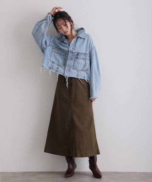 ElegChic(エレグシック)の「ウエストリブ ロング スカート (スカート・レディース・カーキ/ブラック/ベージュ・M/4L/XXL/XL/L)」の10枚目の写真