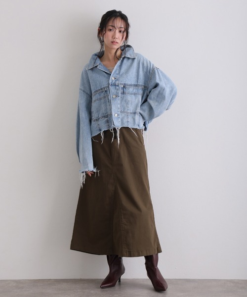 ElegChic(エレグシック)の「ウエストリブ ロング スカート (スカート・レディース・カーキ/ブラック/ベージュ・M/4L/XXL/XL/L)」の11枚目の写真
