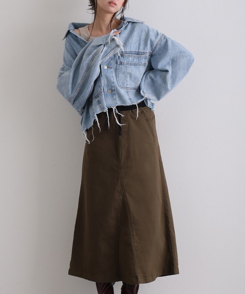 ElegChic(エレグシック)の「ウエストリブ ロング スカート (スカート・レディース・カーキ/ブラック/ベージュ・M/4L/XXL/XL/L)」の15枚目の写真