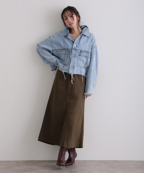 ElegChic(エレグシック)の「ウエストリブ ロング スカート (スカート・レディース・カーキ/ブラック/ベージュ・M/4L/XXL/XL/L)」の17枚目の写真