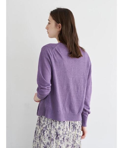 YECCA VECCA（イェッカヴェッカ）の「【Steady.6月号掲載】P.フレンチリネンカーディガン　＊（カーディガン/ボレロ・レディース・ライトグレー/ブラック/パープル/オフホワイト/イエロー/グリーン・FREE）」の16枚目の写真