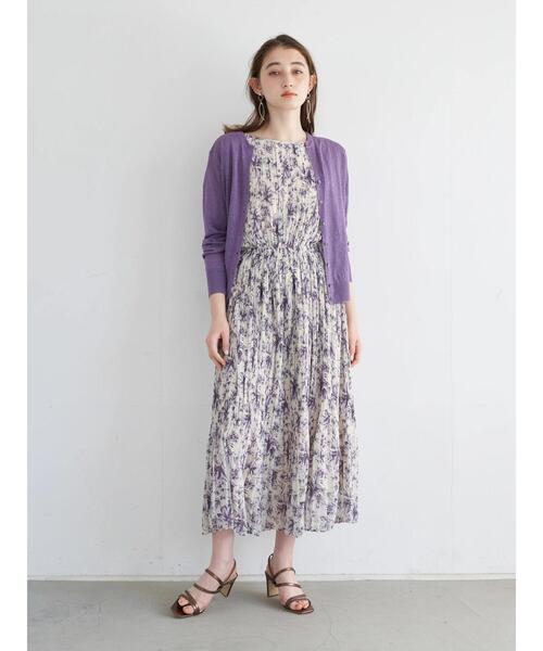 YECCA VECCA（イェッカヴェッカ）の「【Steady.6月号掲載】P.フレンチリネンカーディガン　＊（カーディガン/ボレロ・レディース・ライトグレー/ブラック/パープル/オフホワイト/イエロー/グリーン・FREE）」の17枚目の写真