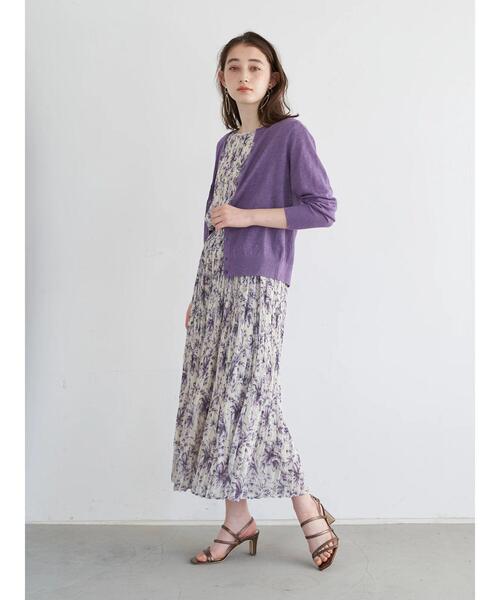 YECCA VECCA（イェッカヴェッカ）の「【Steady.6月号掲載】P.フレンチリネンカーディガン　＊（カーディガン/ボレロ・レディース・ライトグレー/ブラック/パープル/オフホワイト/イエロー/グリーン・FREE）」の18枚目の写真