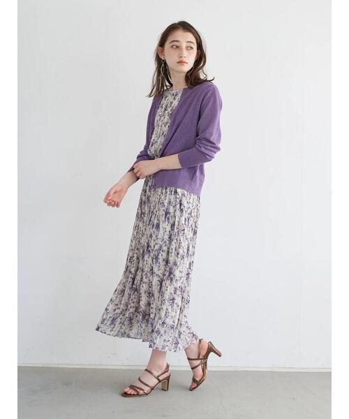 YECCA VECCA（イェッカヴェッカ）の「【Steady.6月号掲載】P.フレンチリネンカーディガン　＊（カーディガン/ボレロ・レディース・ライトグレー/ブラック/パープル/オフホワイト/イエロー/グリーン・FREE）」の19枚目の写真