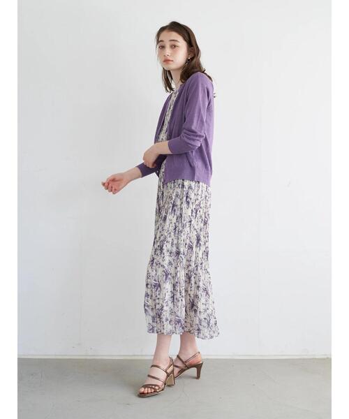 YECCA VECCA（イェッカヴェッカ）の「【Steady.6月号掲載】P.フレンチリネンカーディガン　＊（カーディガン/ボレロ・レディース・ライトグレー/ブラック/パープル/オフホワイト/イエロー/グリーン・FREE）」の20枚目の写真