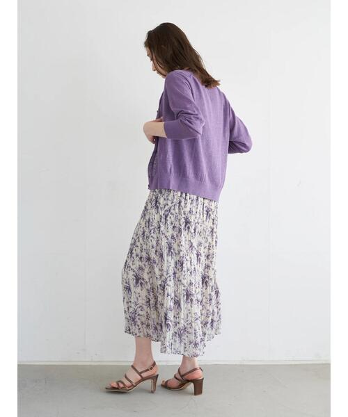 YECCA VECCA（イェッカヴェッカ）の「【Steady.6月号掲載】P.フレンチリネンカーディガン　＊（カーディガン/ボレロ・レディース・ライトグレー/ブラック/パープル/オフホワイト/イエロー/グリーン・FREE）」の21枚目の写真