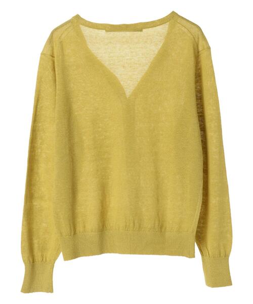 YECCA VECCA（イェッカヴェッカ）の「【Steady.6月号掲載】P.フレンチリネンカーディガン　＊（カーディガン/ボレロ・レディース・ライトグレー/ブラック/パープル/オフホワイト/イエロー/グリーン・FREE）」の22枚目の写真