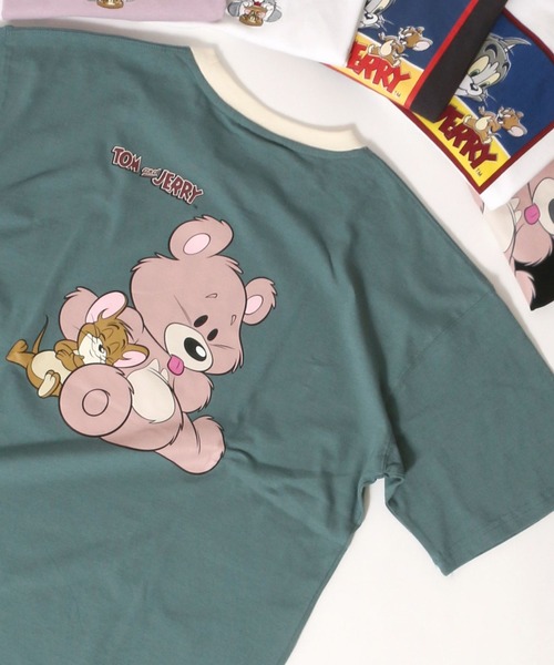 MARUKAWA(マルカワ)の「Tom&Jerry/ トム&ジェリー リンガー 刺繍 アニメ プリントTシャツ(Tシャツ/カットソー・レディース・ホワイト/ブラック/ラベンダー/ホワイト系その他/ブルーグリーン/チャコール・M/L)」の5枚目の写真