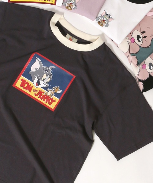 MARUKAWA(マルカワ)の「Tom&Jerry/ トム&ジェリー リンガー 刺繍 アニメ プリントTシャツ(Tシャツ/カットソー・レディース・ホワイト/ブラック/ラベンダー/ホワイト系その他/ブルーグリーン/チャコール・M/L)」の4枚目の写真