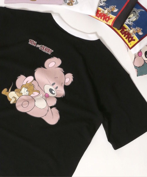 MARUKAWA(マルカワ)の「Tom&Jerry/ トム&ジェリー リンガー 刺繍 アニメ プリントTシャツ(Tシャツ/カットソー・レディース・ホワイト/ブラック/ラベンダー/ホワイト系その他/ブルーグリーン/チャコール・M/L)」の3枚目の写真