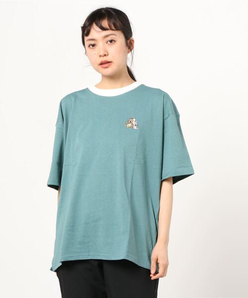 MARUKAWA(マルカワ)の「Tom&Jerry/ トム&ジェリー リンガー 刺繍 アニメ プリントTシャツ(Tシャツ/カットソー・レディース・ホワイト/ブラック/ラベンダー/ホワイト系その他/ブルーグリーン/チャコール・M/L)」の9枚目の写真
