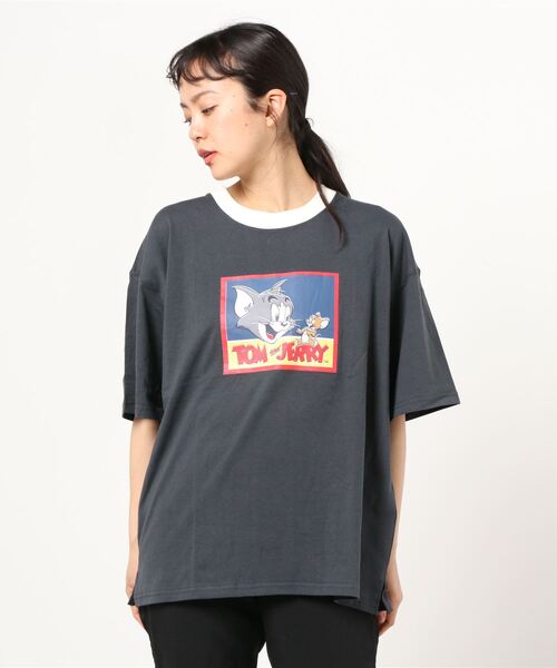 MARUKAWA(マルカワ)の「Tom&Jerry/ トム&ジェリー リンガー 刺繍 アニメ プリントTシャツ(Tシャツ/カットソー・レディース・ホワイト/ブラック/ラベンダー/ホワイト系その他/ブルーグリーン/チャコール・M/L)」の17枚目の写真