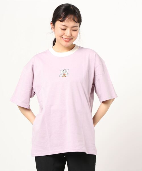MARUKAWA(マルカワ)の「Tom&Jerry/ トム&ジェリー リンガー 刺繍 アニメ プリントTシャツ(Tシャツ/カットソー・レディース・ホワイト/ブラック/ラベンダー/ホワイト系その他/ブルーグリーン/チャコール・M/L)」の19枚目の写真