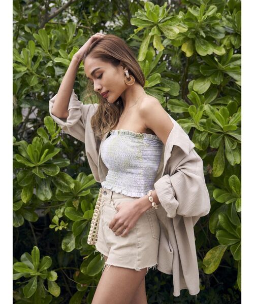 To the sea（トゥーザシー）の「ウォッシャブルリネンタッチオーバーシャツ（シャツ/ブラウス・レディース・ホワイト/ベージュ・FREE）」の12枚目の写真