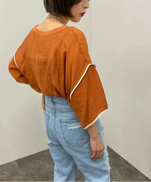 apres jour mignon(アプレジュールミニョン)の「シアーTシャツ+キャミSET 【ZOZOTOWN限定アイテム】(Tシャツ/カットソー・メンズ・ブラック/グリーン系その他/アイボリー/オレンジ・X-LARGE/フリー)」の12枚目の写真