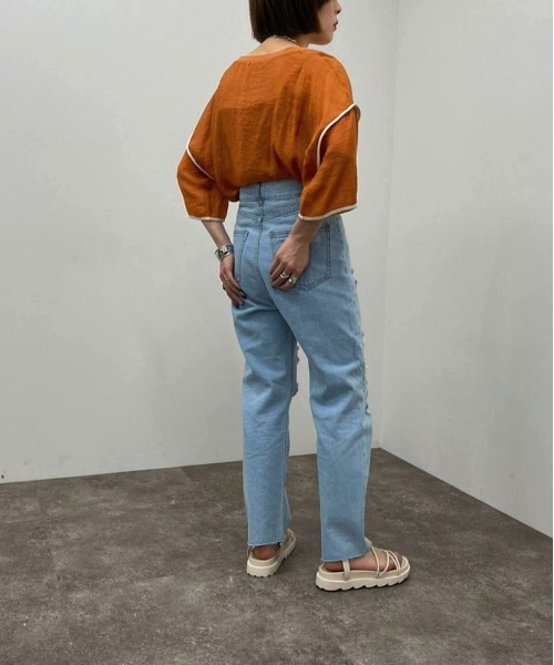 apres jour mignon(アプレジュールミニョン)の「シアーTシャツ+キャミSET 【ZOZOTOWN限定アイテム】(Tシャツ/カットソー・メンズ・ブラック/グリーン系その他/アイボリー/オレンジ・X-LARGE/フリー)」の19枚目の写真