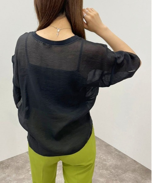 apres jour mignon(アプレジュールミニョン)の「シアーTシャツ+キャミSET 【ZOZOTOWN限定アイテム】(Tシャツ/カットソー・メンズ・ブラック/グリーン系その他/アイボリー/オレンジ・X-LARGE/フリー)」の6枚目の写真