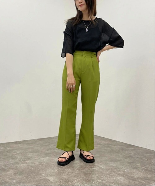 apres jour mignon(アプレジュールミニョン)の「シアーTシャツ+キャミSET 【ZOZOTOWN限定アイテム】(Tシャツ/カットソー・メンズ・ブラック/グリーン系その他/アイボリー/オレンジ・X-LARGE/フリー)」の17枚目の写真