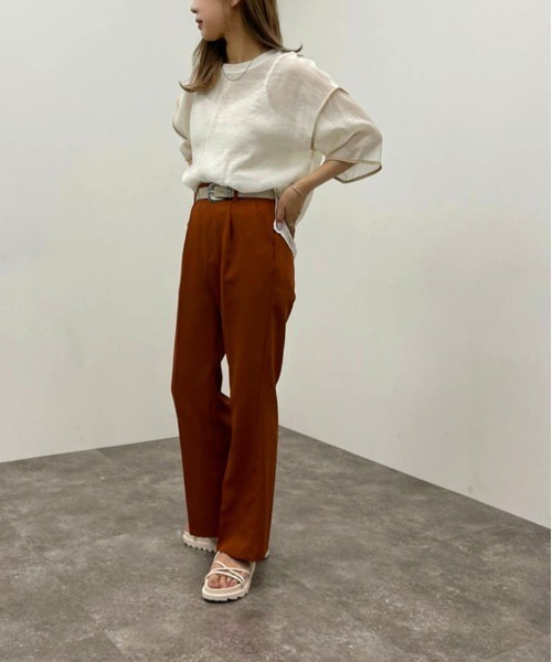 apres jour mignon(アプレジュールミニョン)の「シアーTシャツ+キャミSET 【ZOZOTOWN限定アイテム】(Tシャツ/カットソー・メンズ・ブラック/グリーン系その他/アイボリー/オレンジ・X-LARGE/フリー)」の20枚目の写真