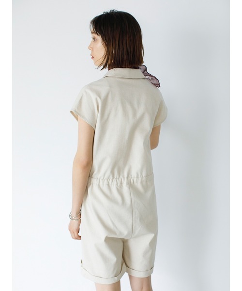 koe（コエ）の「リネン混ショートオールインワン＊（つなぎ/オールインワン・レディース・ブラック/グレイッシュベージュ/ベージュ系その他・FREE）」の9枚目の写真