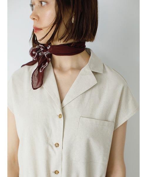 koe（コエ）の「リネン混ショートオールインワン＊（つなぎ/オールインワン・レディース・ブラック/グレイッシュベージュ/ベージュ系その他・FREE）」の10枚目の写真