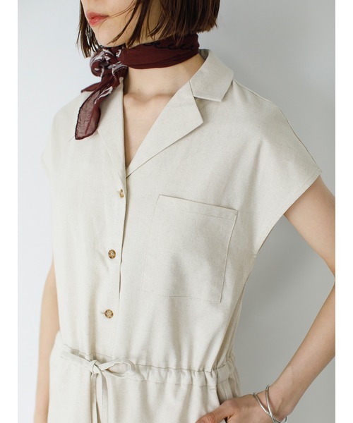 koe（コエ）の「リネン混ショートオールインワン＊（つなぎ/オールインワン・レディース・ブラック/グレイッシュベージュ/ベージュ系その他・FREE）」の11枚目の写真