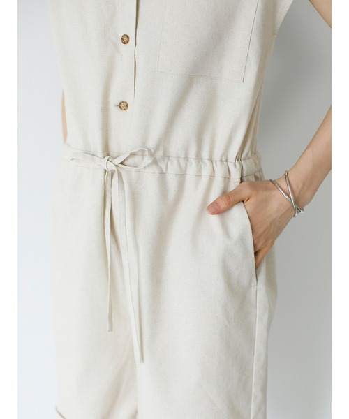 koe（コエ）の「リネン混ショートオールインワン＊（つなぎ/オールインワン・レディース・ブラック/グレイッシュベージュ/ベージュ系その他・FREE）」の20枚目の写真