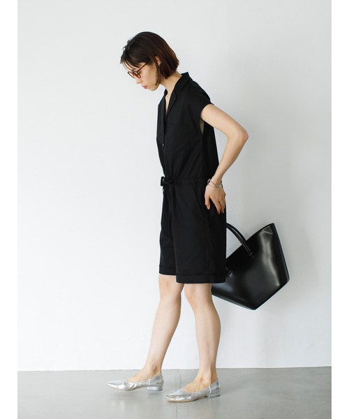 koe（コエ）の「リネン混ショートオールインワン＊（つなぎ/オールインワン・レディース・ブラック/グレイッシュベージュ/ベージュ系その他・FREE）」の12枚目の写真