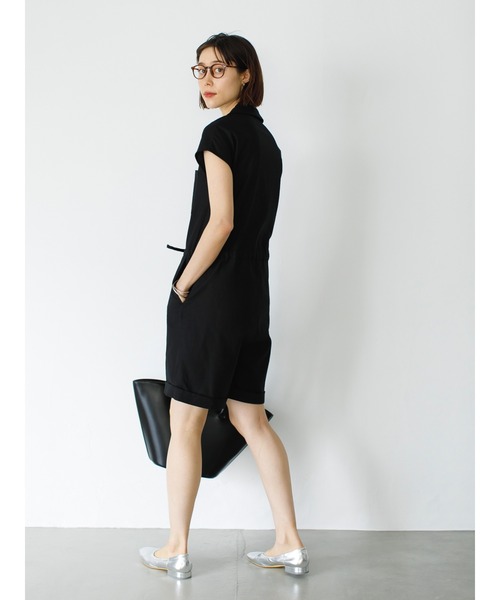 koe（コエ）の「リネン混ショートオールインワン＊（つなぎ/オールインワン・レディース・ブラック/グレイッシュベージュ/ベージュ系その他・FREE）」の13枚目の写真