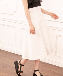 WILLSELECTION | ベルト付テンセル風デニムナローフレアスカート(デニムスカート)