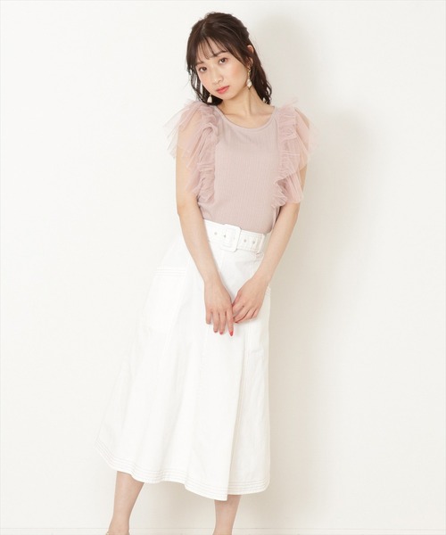 WILLSELECTION(ウィルセレクション)の「ベルト付テンセル風デニムナローフレアスカート(デニムスカート・レディース・オフホワイト/サックスブルー/ブルー・SMALL/MEDIUM)」の17枚目の写真